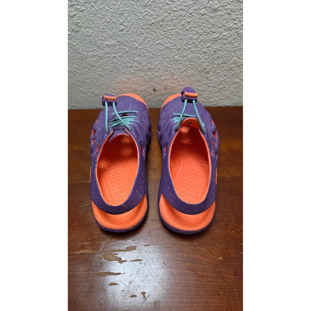 Keen Stingray Sandals Youth 4 Purple Orange Water Hiking Shoes Speckle Bungee